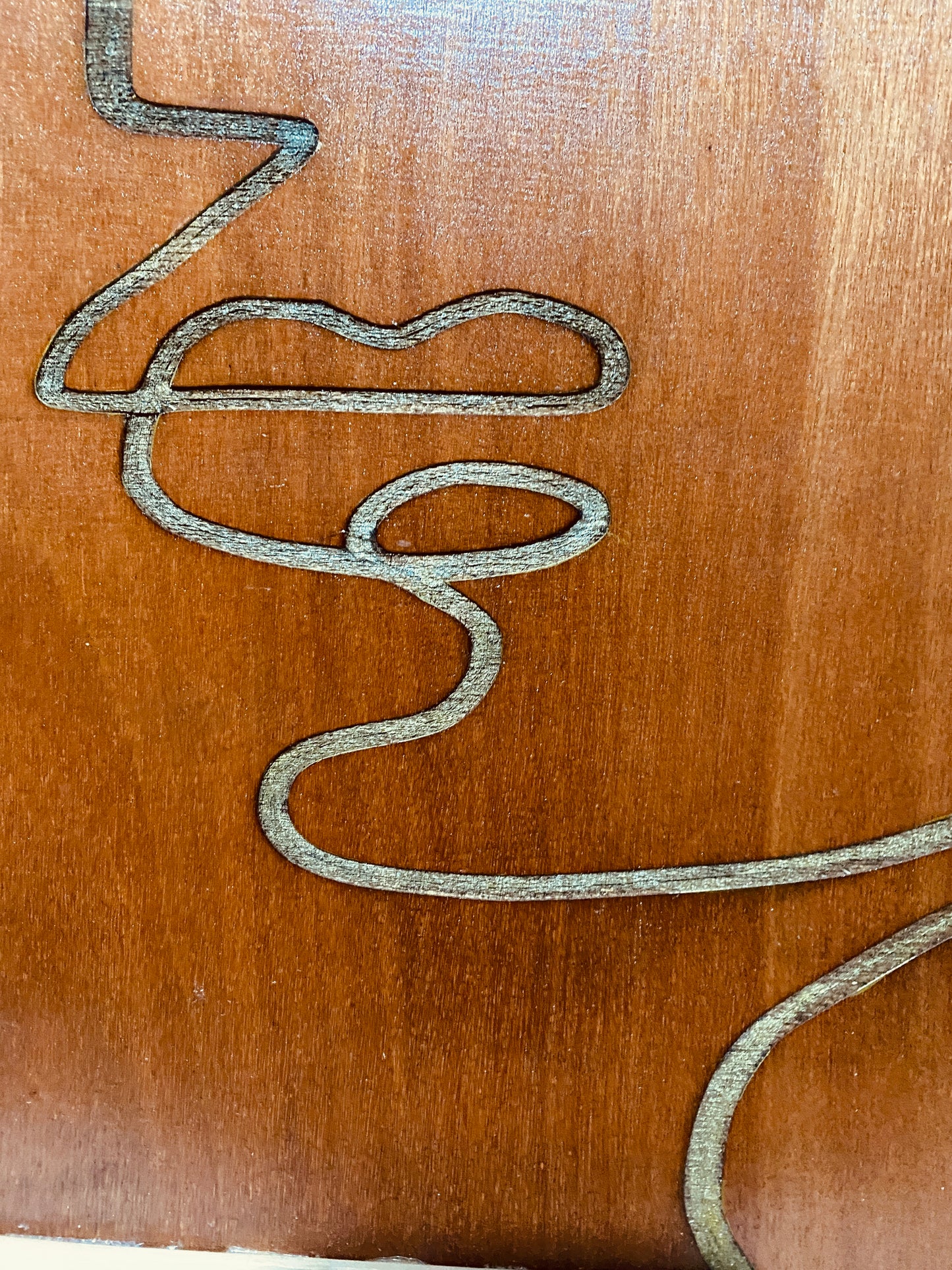 Line Face Wall Art in wood