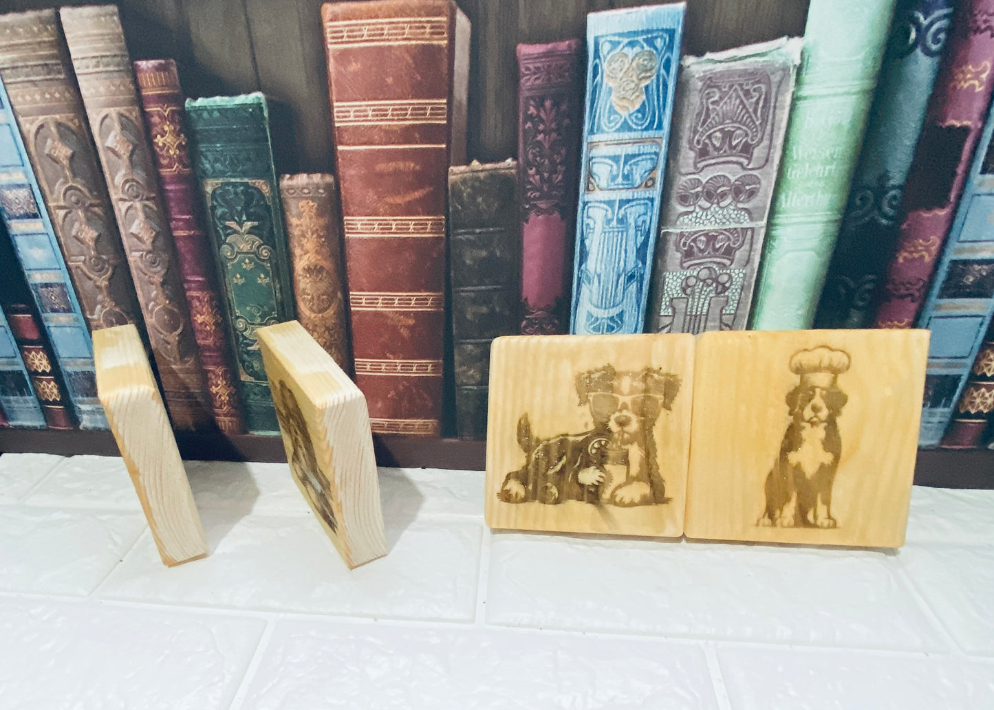 Laser engraved pet dog chinky coasters