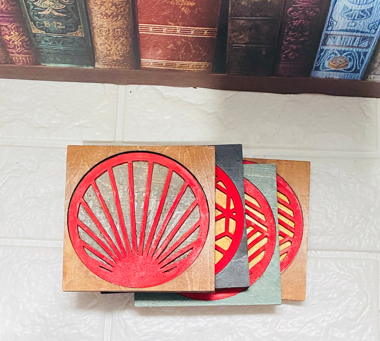 Geo Coasters x 4 with foam insert.