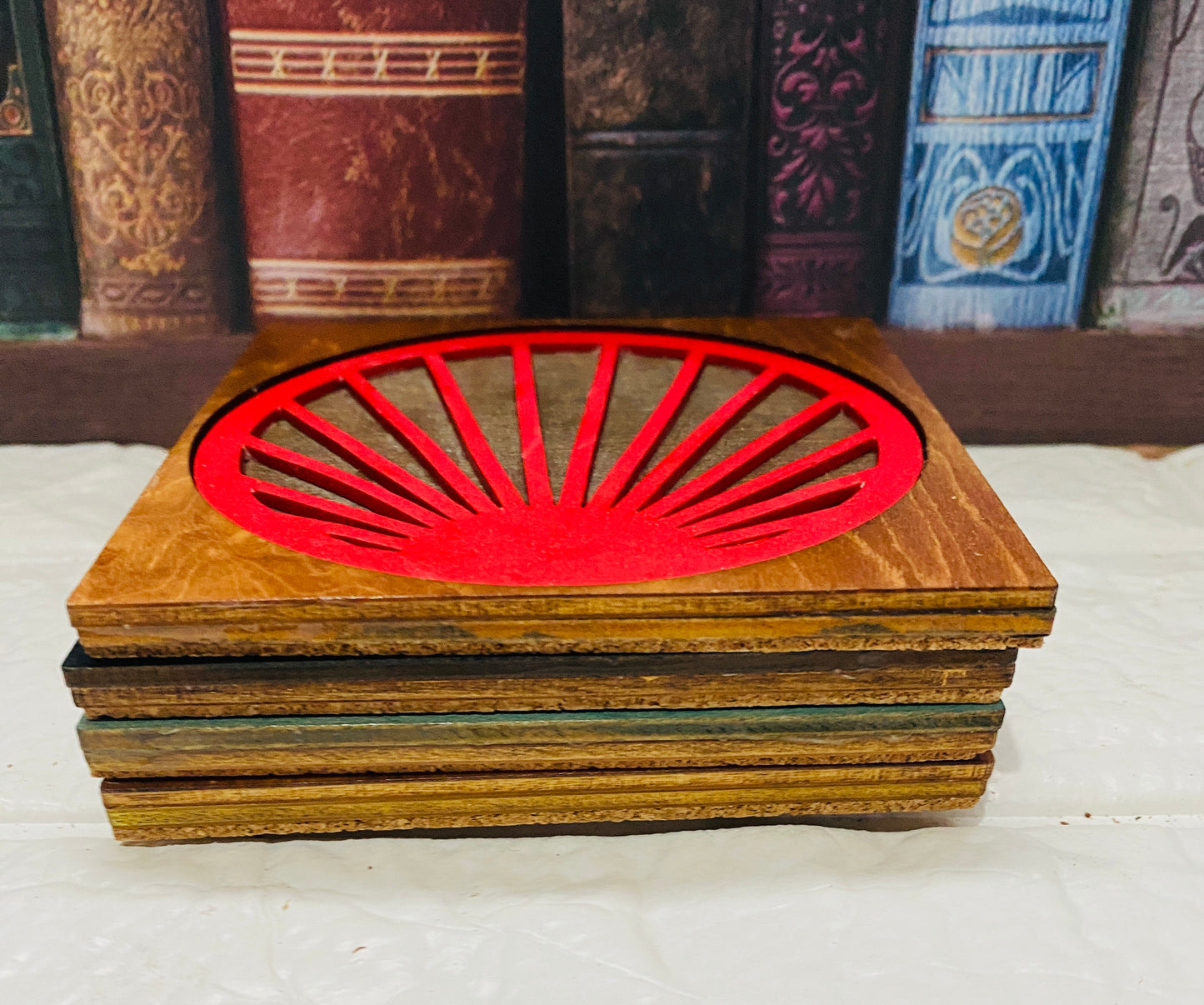 Geo Coasters x 4 with foam insert.