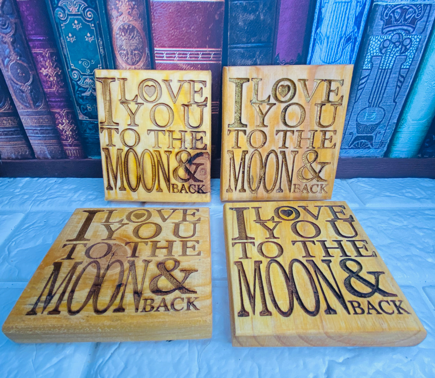 Love you to the Moon and Back Coasters x 4
