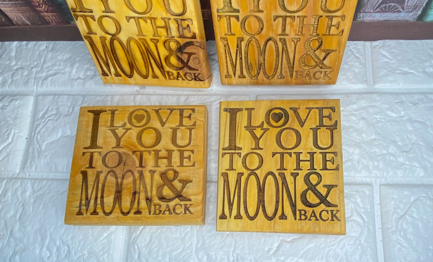 Love you to the Moon and Back Coasters x 4