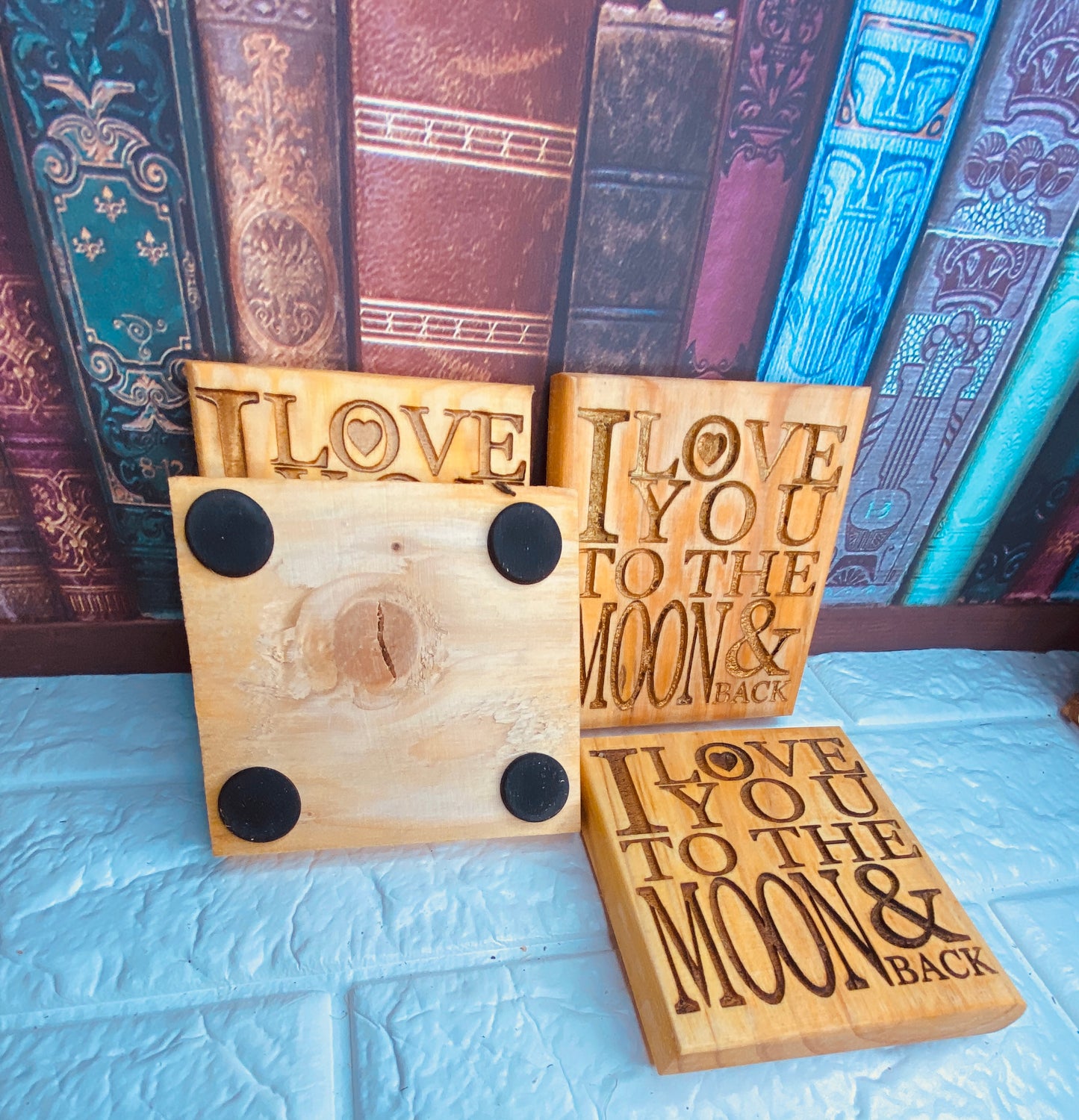 Love you to the Moon and Back Coasters x 4