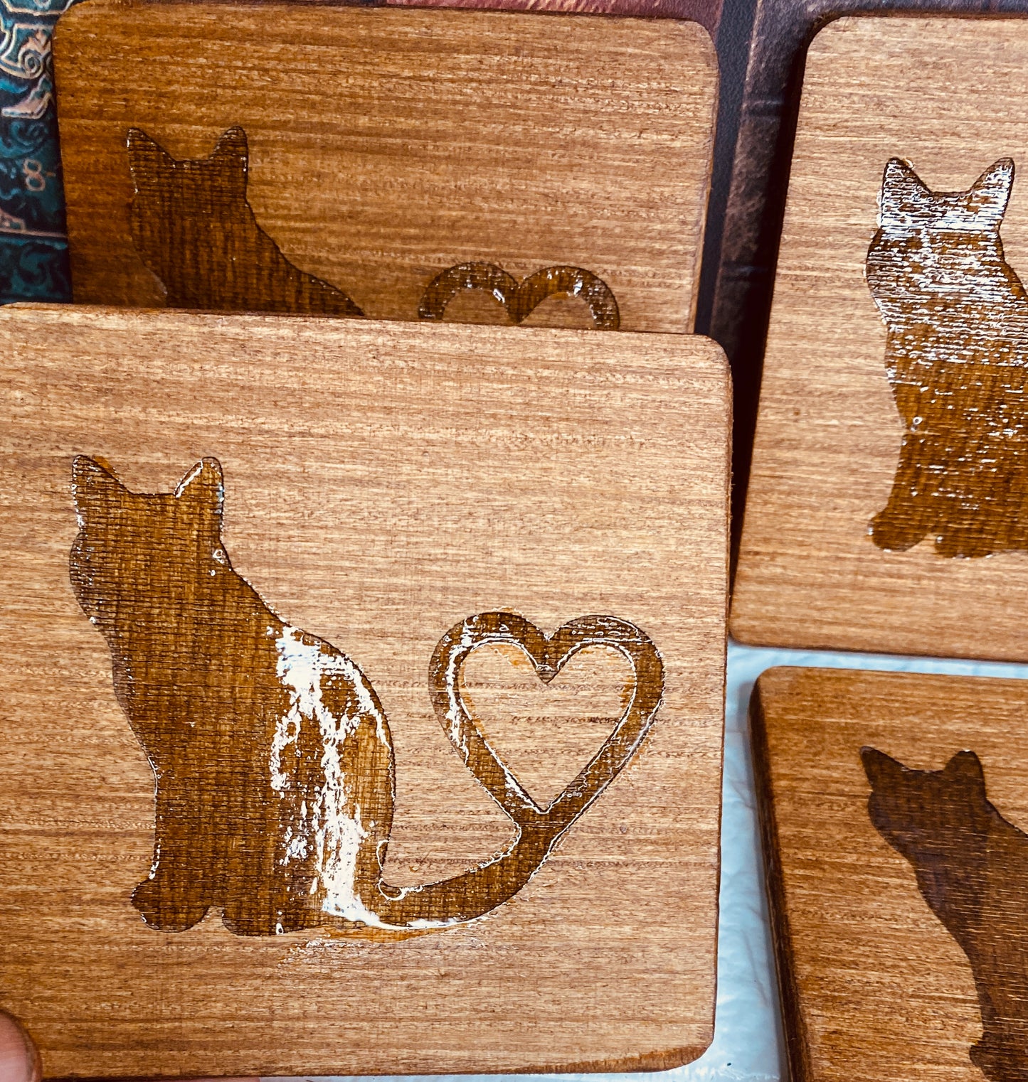Cat Lover Coasters x 4