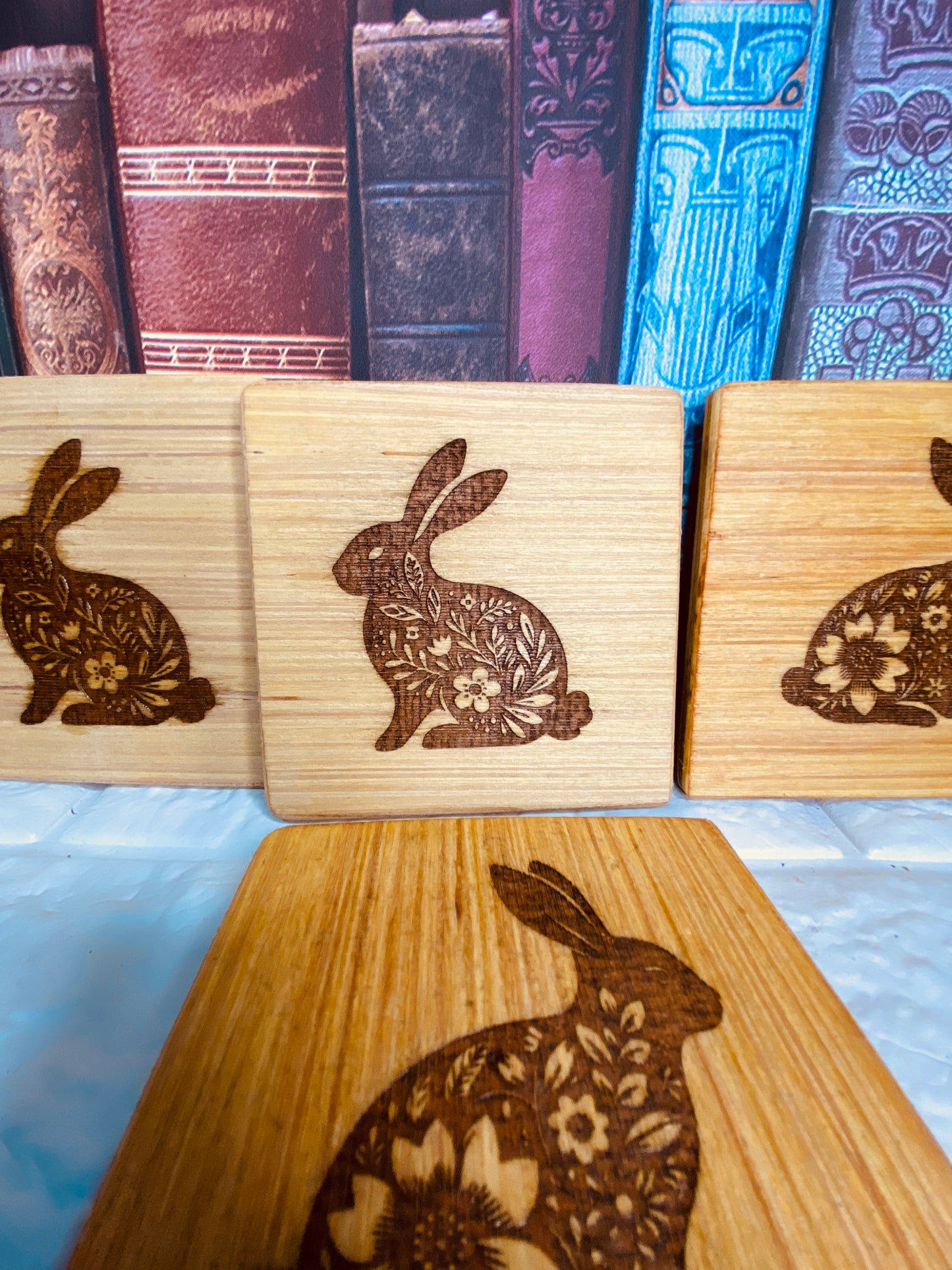 Easter Bunny Coasters x 4