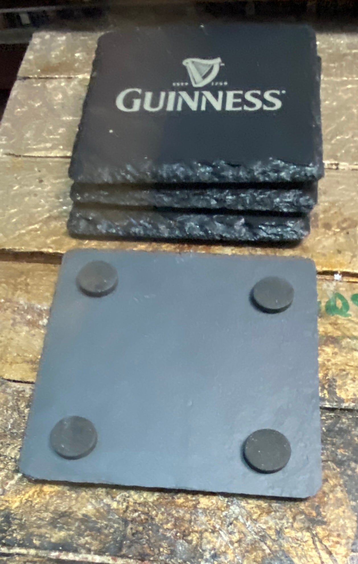 Guinness slate coasters x 4