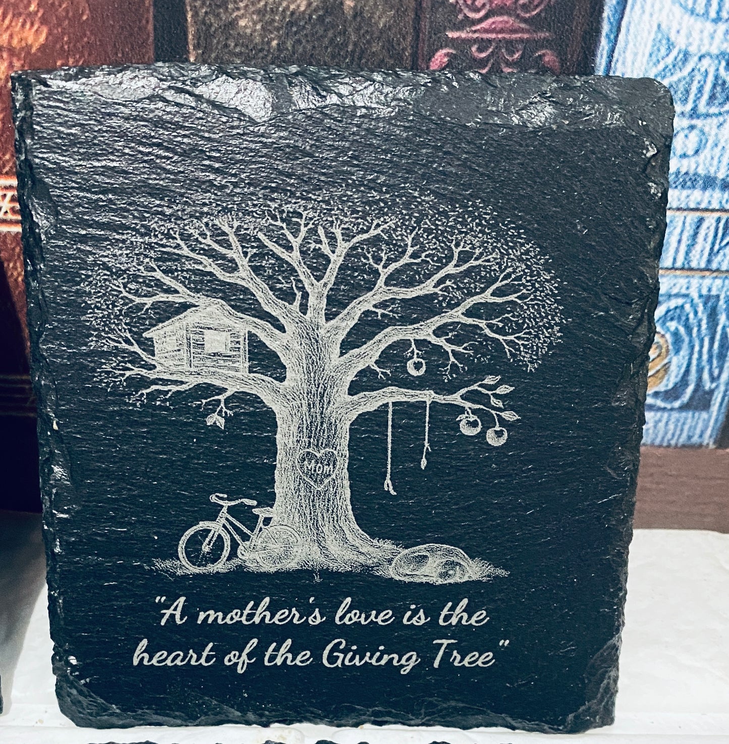 Family & Tree Slate Coasters x 4
