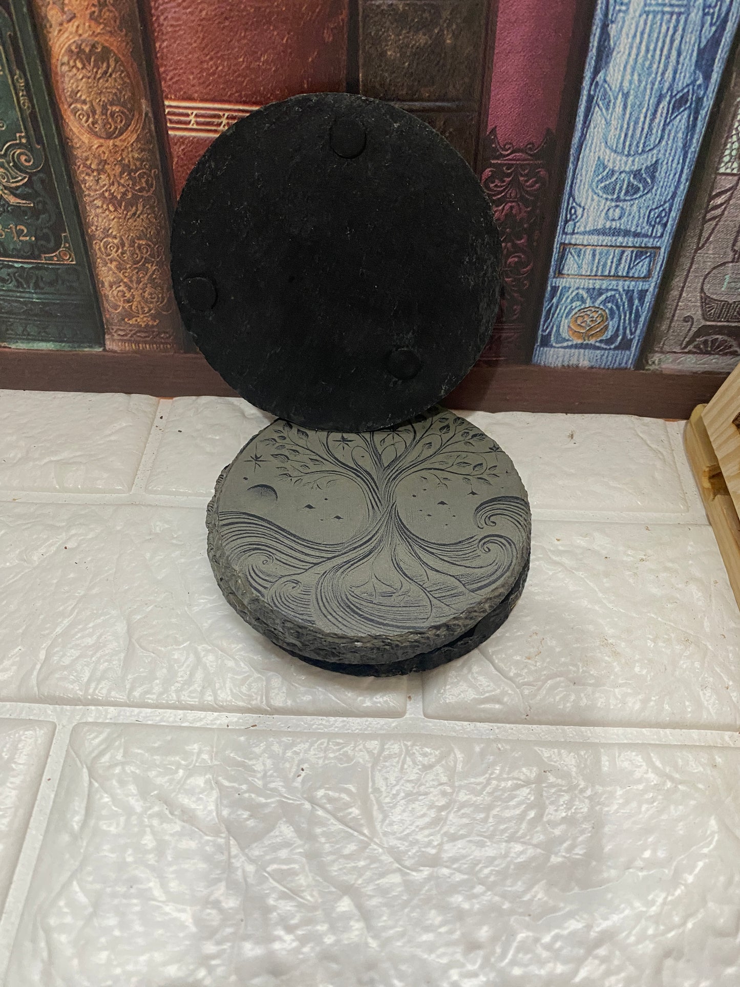 slate Tree of Life Coaster x 4