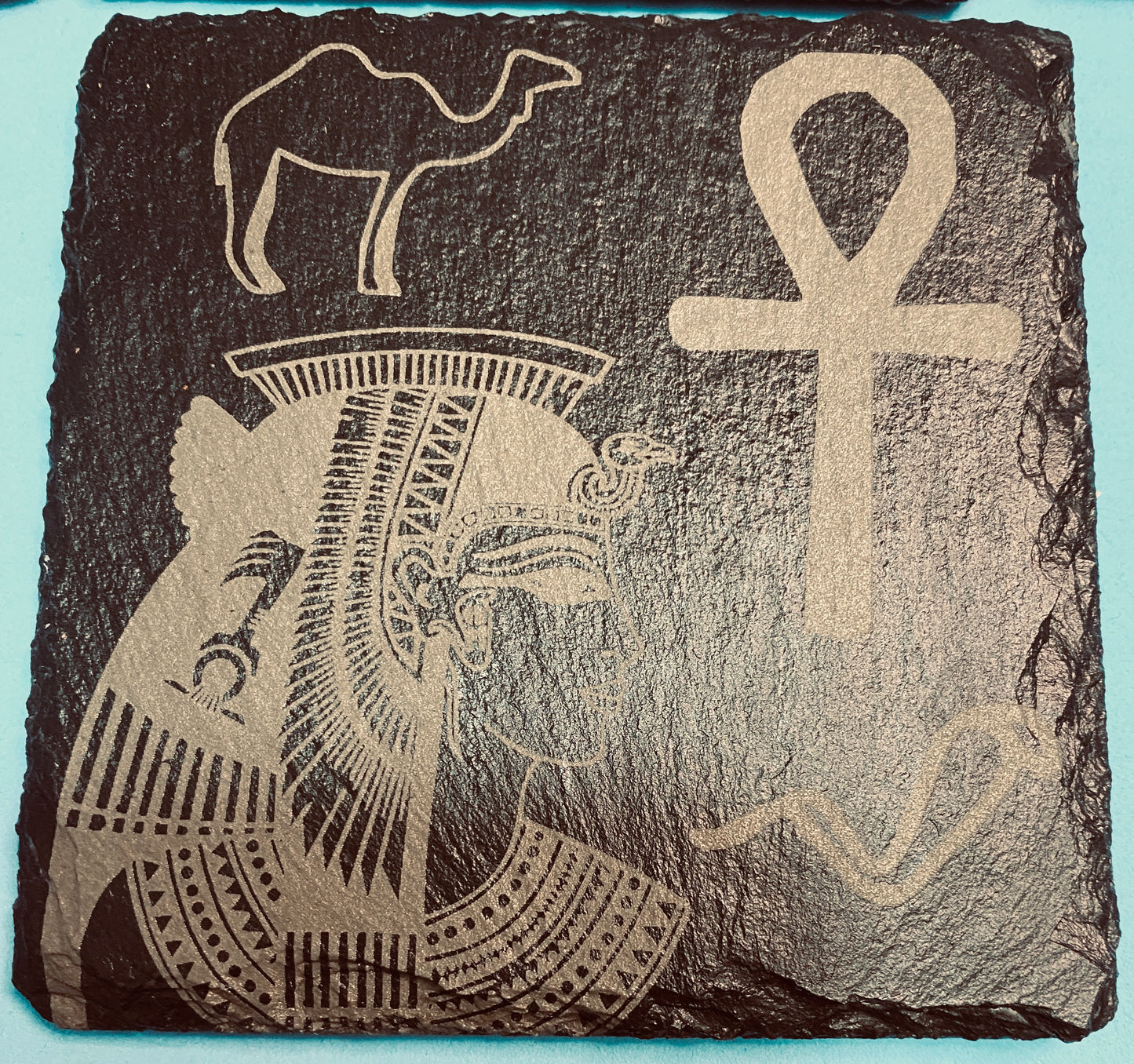 Egyptian hieroglyphs slate coaster x 4