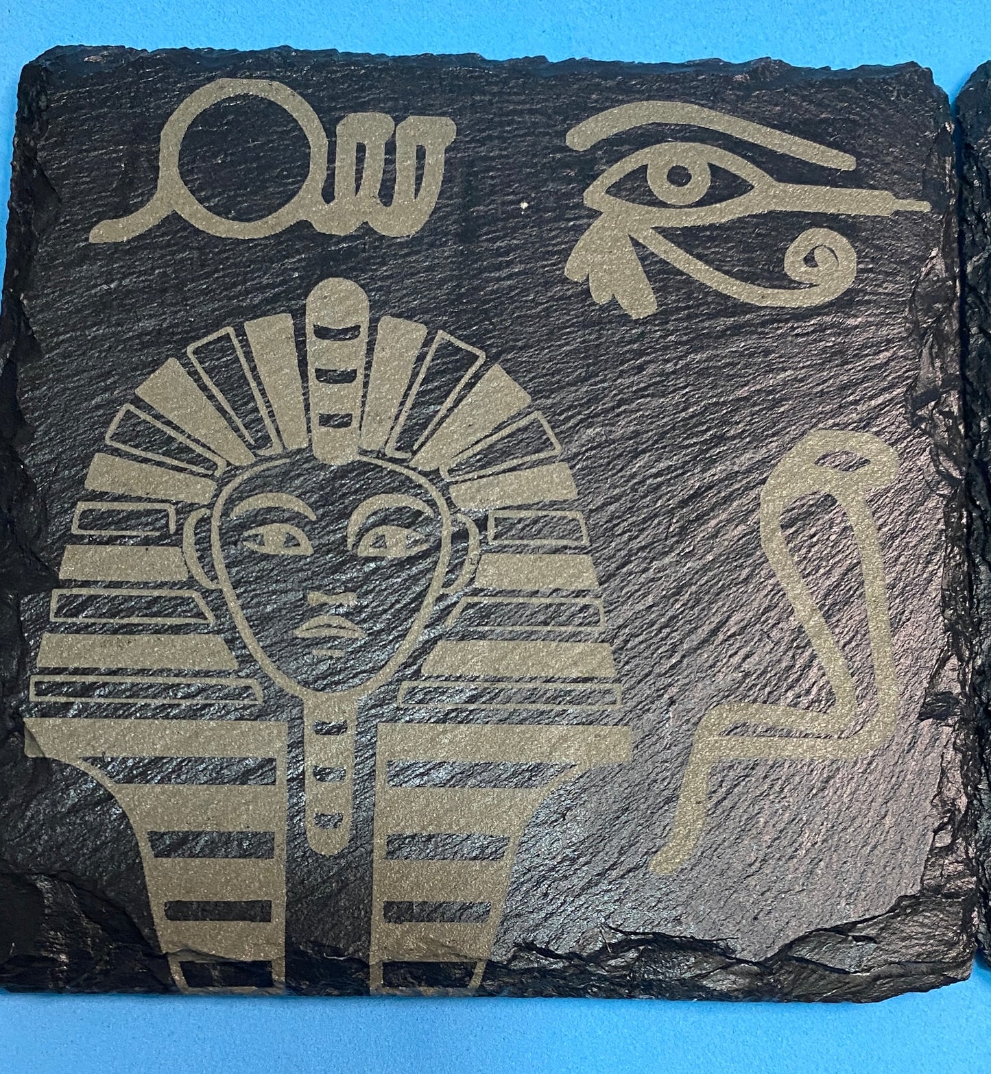 Egyptian hieroglyphs slate coaster x 4