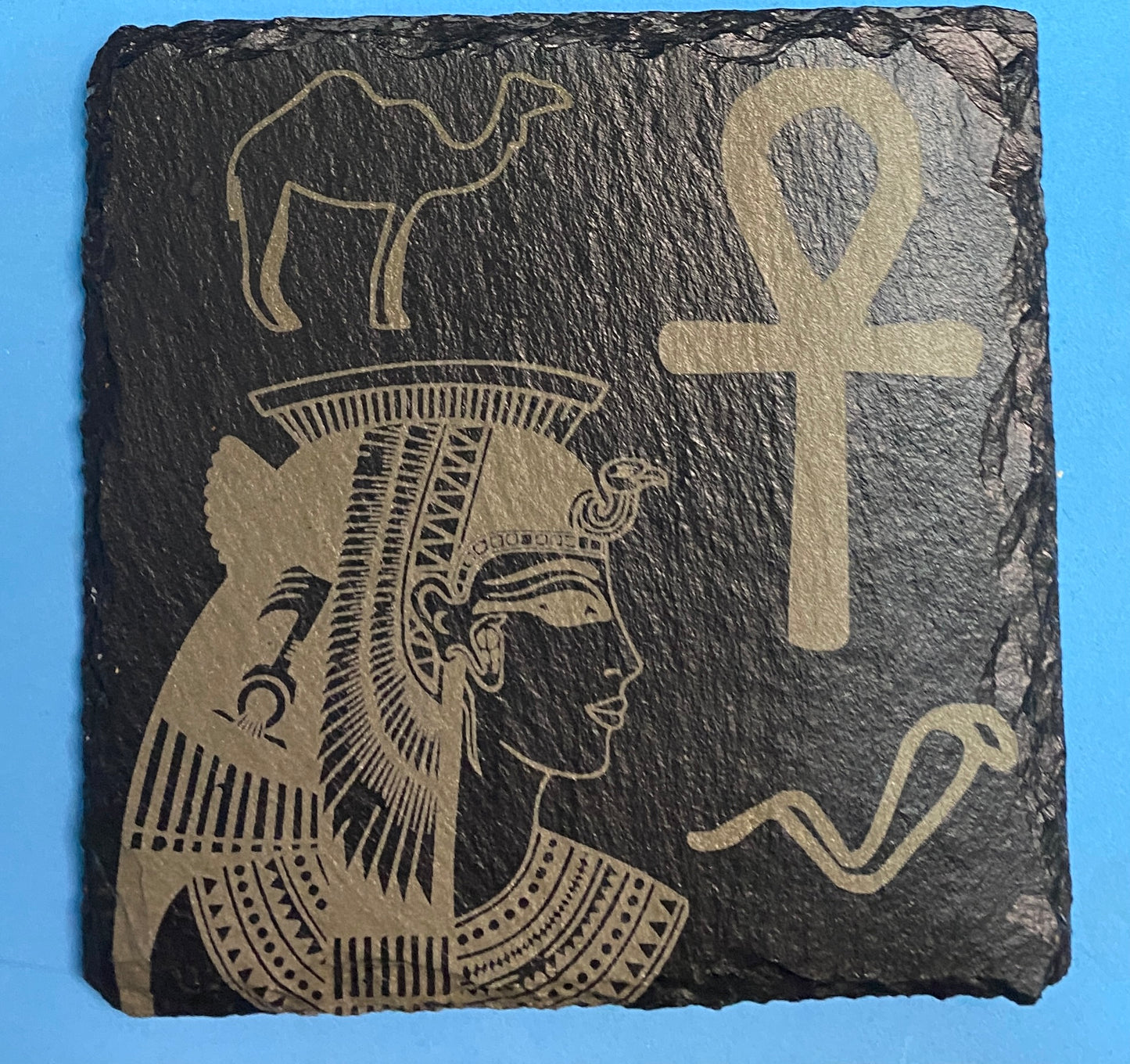 Egyptian hieroglyphs slate coaster x 4