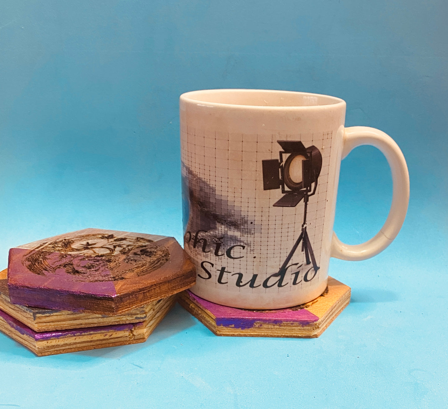 hexagon tree of life coasters
