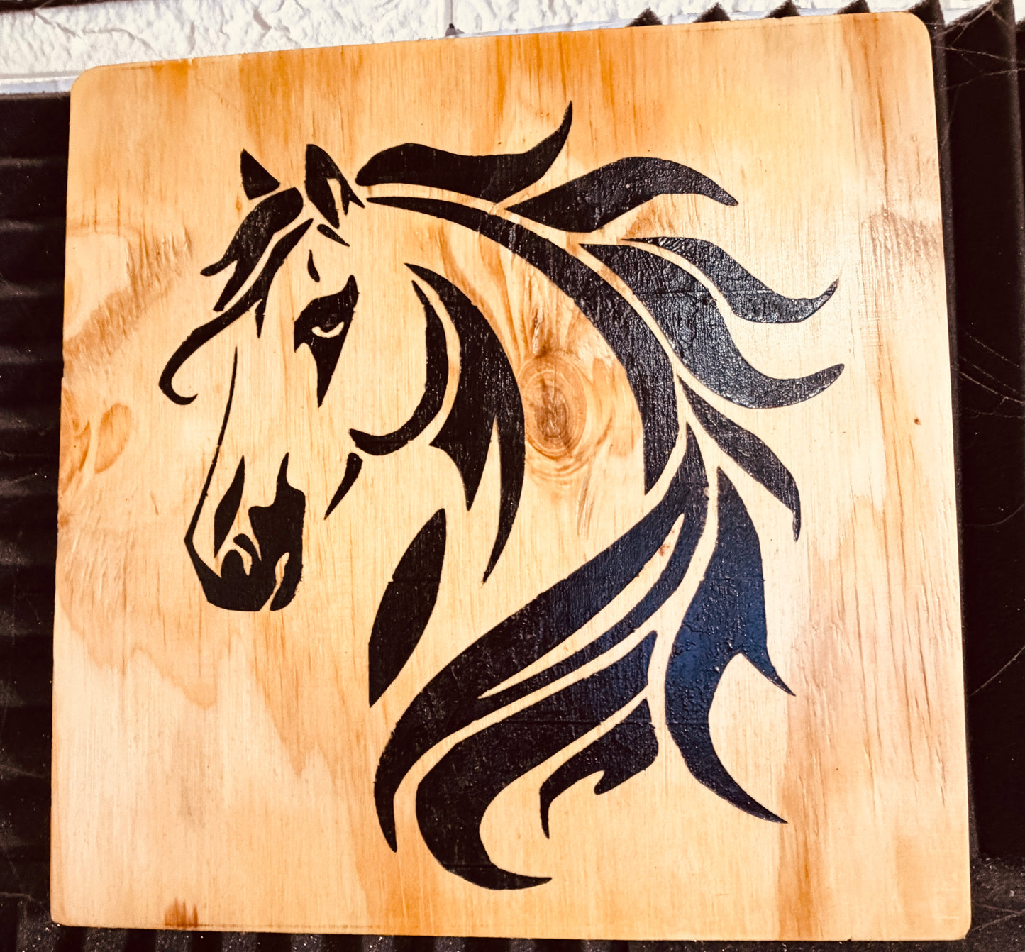 Handmade Laser Engraved Horse Head – One of a Kind Wall Art