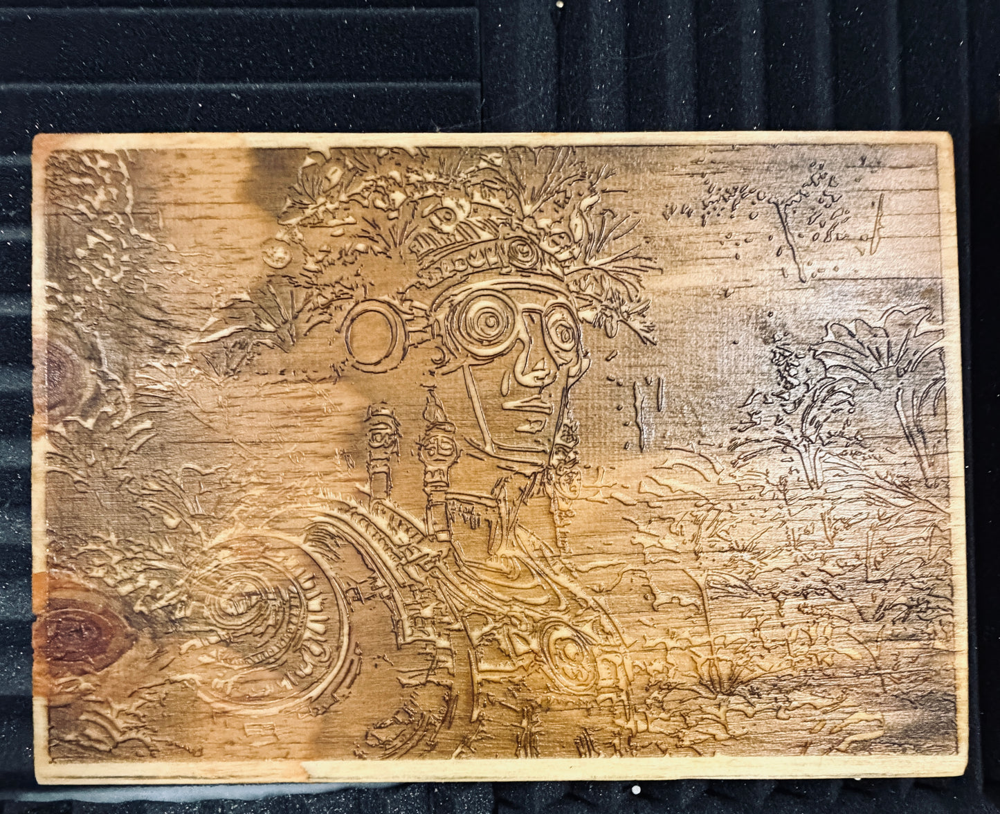 The World of a Robot — Engraved Wood Wall Art