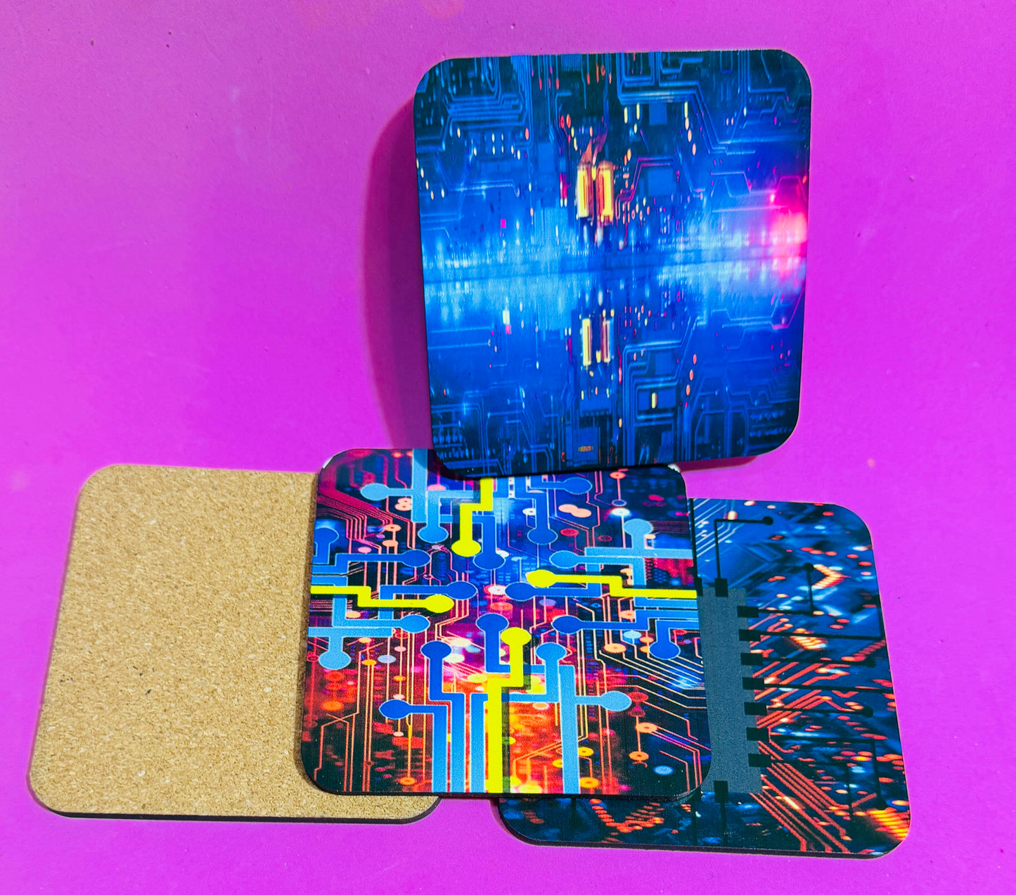 Tech Circuit Coasters x 4