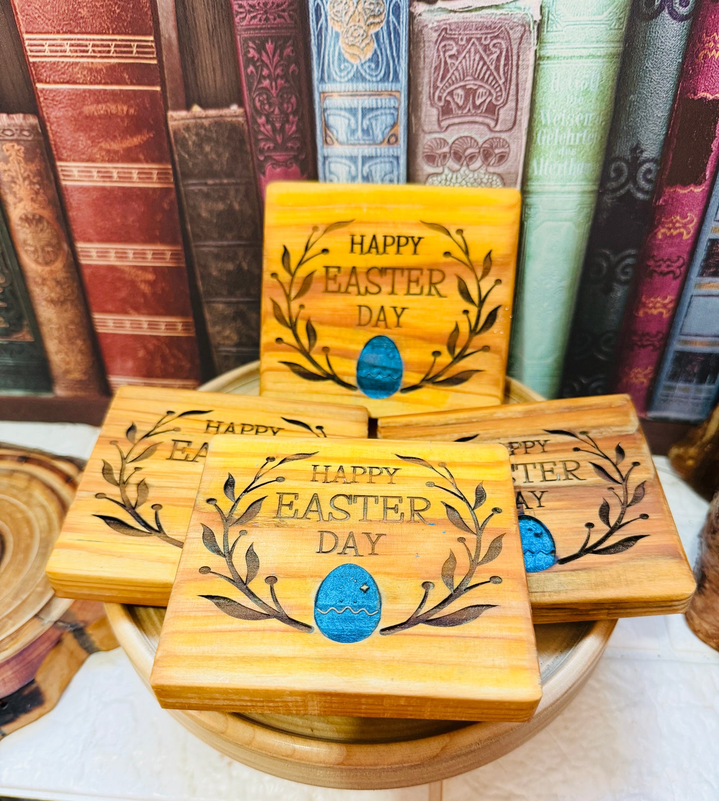 Easter time coasters, chunky but nice