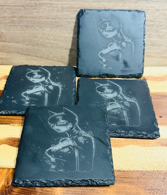 Catwoman Slate Coasters – “Beauty Has Claws”