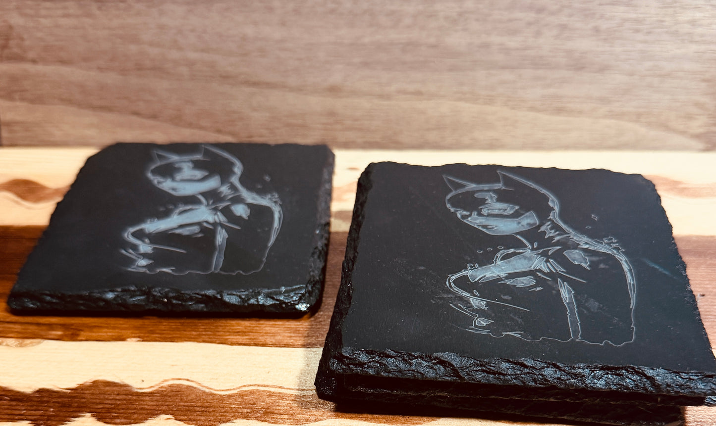 Catwoman Slate Coasters – “Beauty Has Claws”