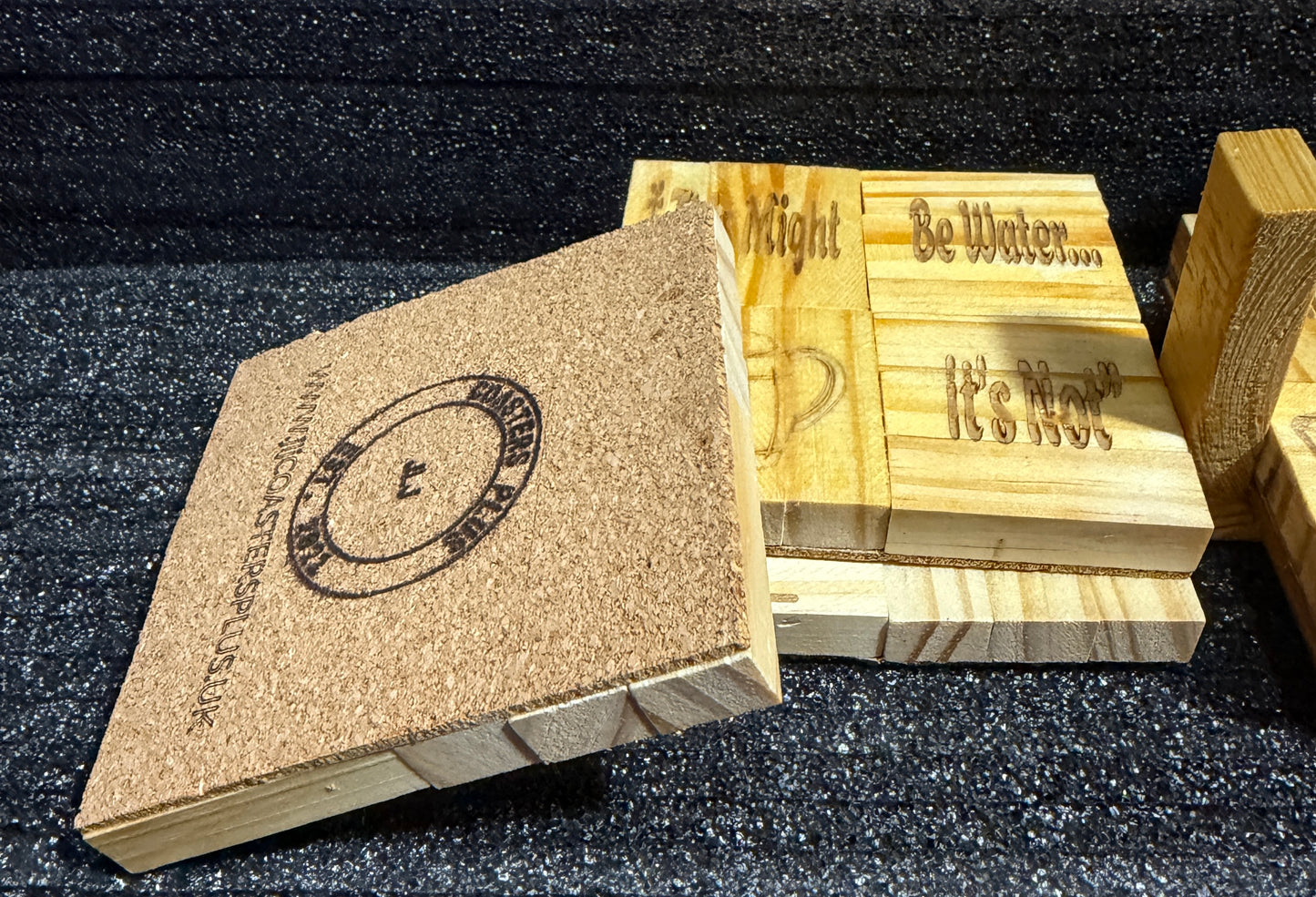 🪵 “This Might Be Water… It’s Not” – Handmade Jenga Block Coasters