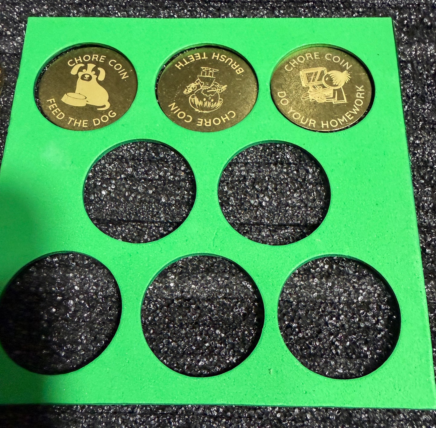 Chore task coins x 8 for the kids