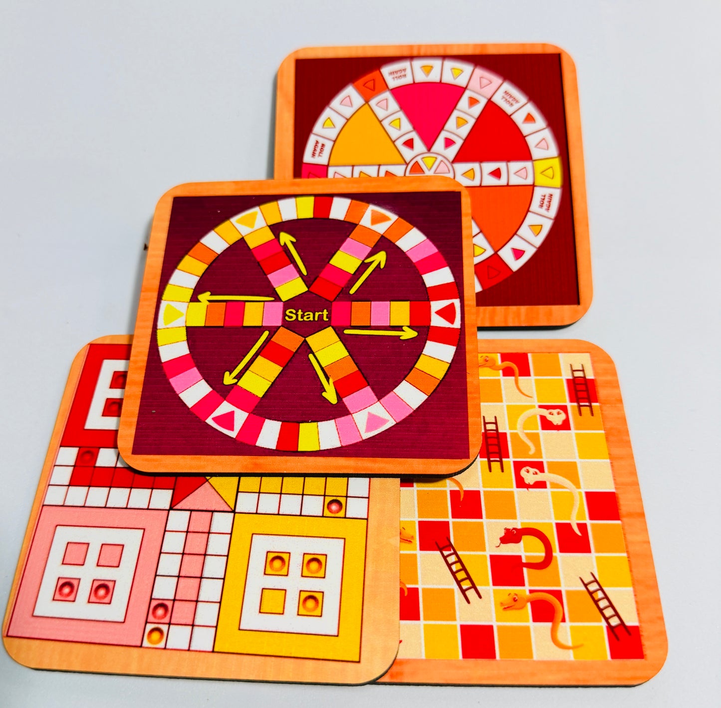 Game board coasters set of 4