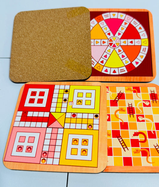 Game board coasters set of 4