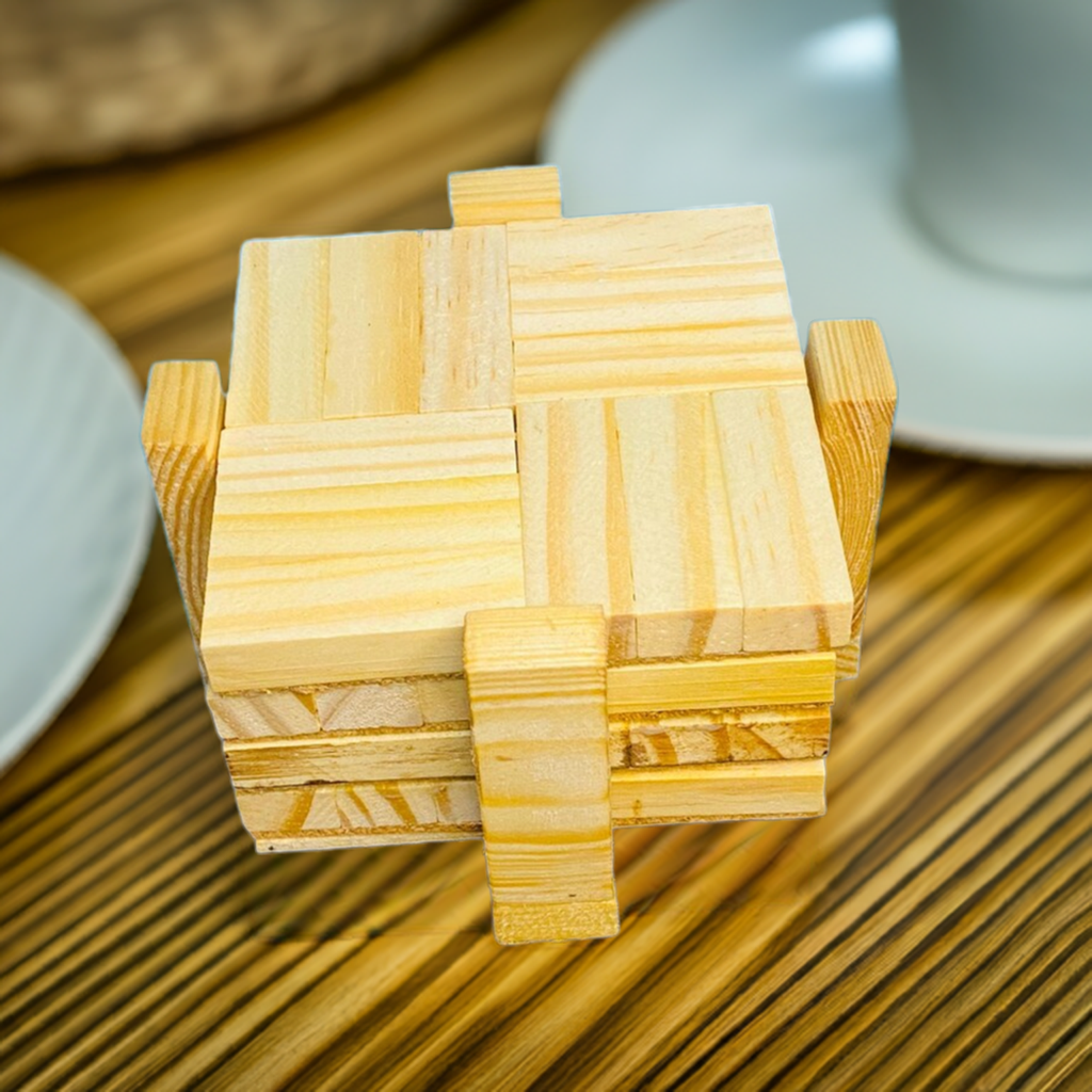 4 Wooden coasters with holder. Handmade great gift