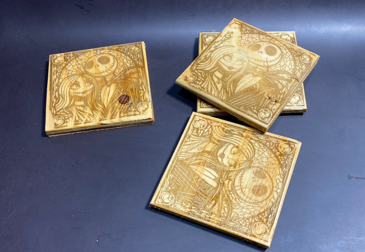 Coasters, Halloween the corpses Bride laser engraved