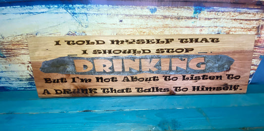 Handmade upcycled wood, wall art Laser engraved funny wall sign