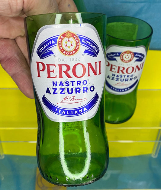 PERONI 300ml Handmade Glass, made from bottle with free coaster