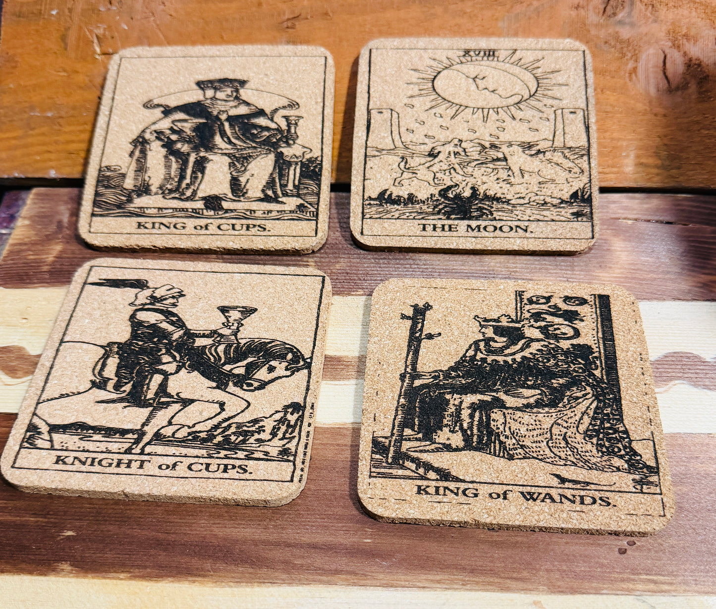 Tarot me cork coasters